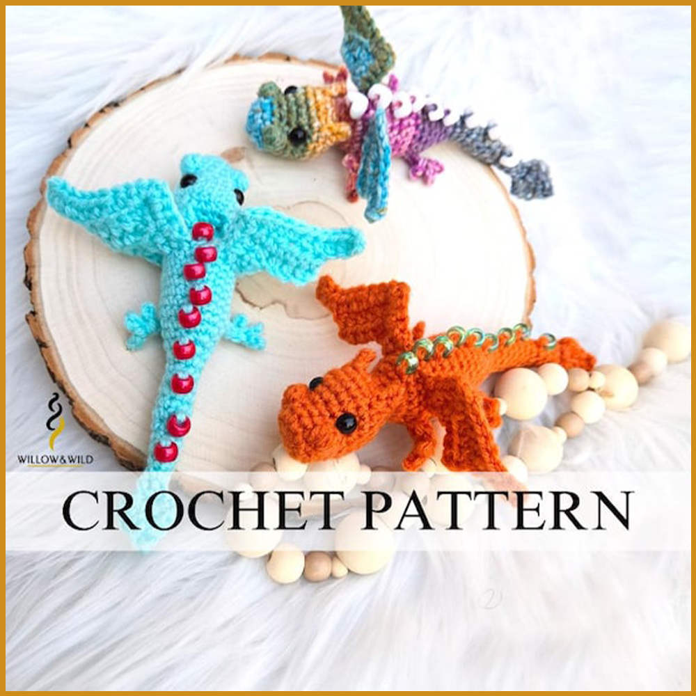 Beaded Fidget Dragon Crochet Pattern